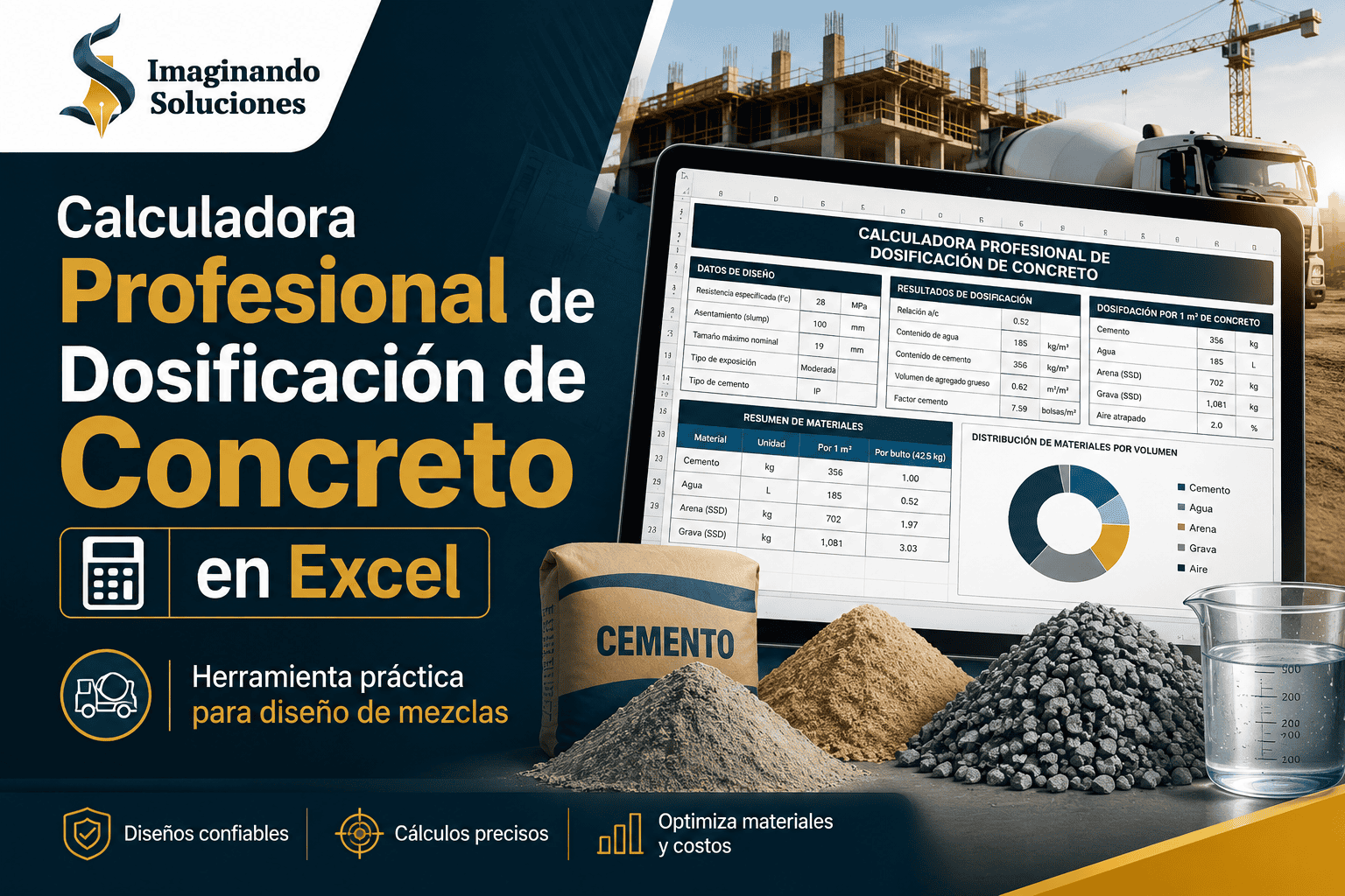 Calculadora Profesional de Dosificación de Concreto